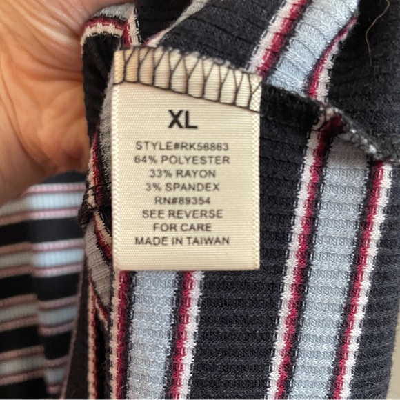 No Comment Blue Red & White Ribbed Bodycon Mini Dress – Size XL GUC - Picture 9 of 15